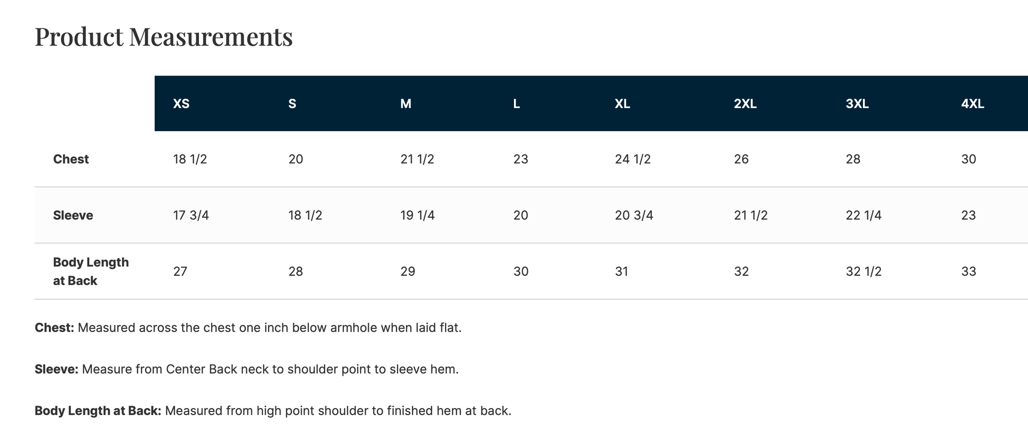 Size Guide